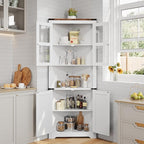 GarveeHome Tall Corner Cabinet, Farmhouse Corner Storage Cabinet - Image 3