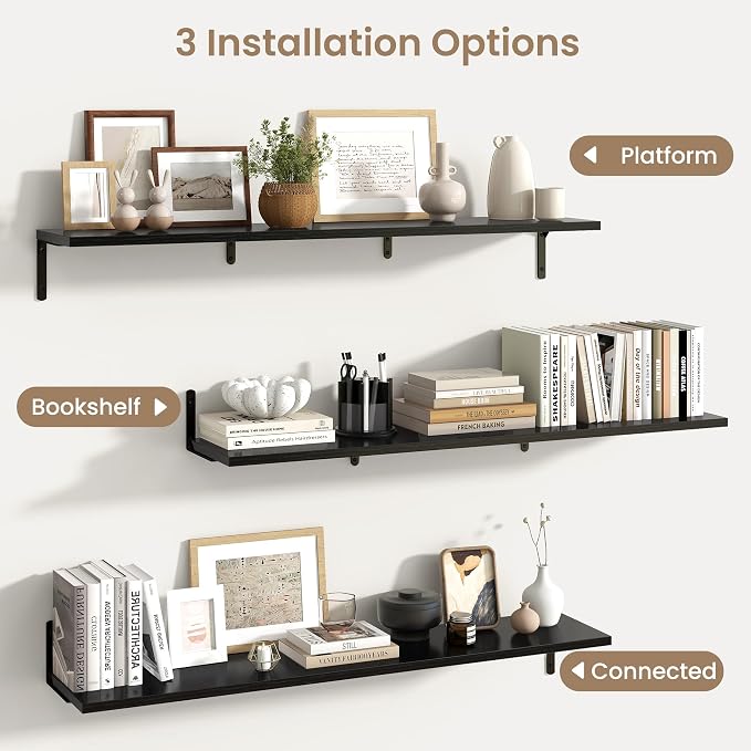 Fun Memories Deep Floating Shelves, 48W x 8D Floating Shelves Set of 2 - Image 5