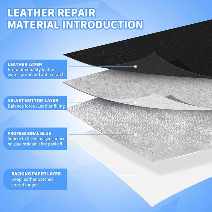 Kangshoon Leather Repair Patches, 17X395 Inch Self-Adhesive Leather Repair Tape - Image 2