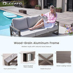UDPATIO Aluminum Patio Furniture Set, Faux Wood Grain Modern Outdoor Furniture - Image 4