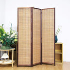 3 Panel Bamboo Room Divider Screen, 5.6 FT Tall Bamboo Divider Folding Panel - Image 4