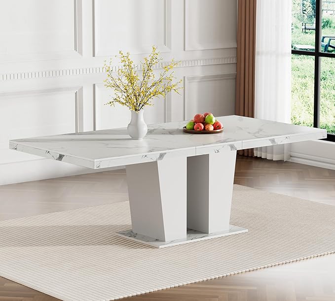 Henf 5 Pieces Faux Marble Dining Table Set - Image 3