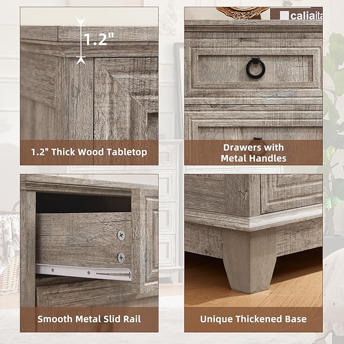 Joaxswe Farmhouse 5 Drawer Dresser - Image 6