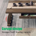Portable Japanese Wooden Rectangular Floor Table - Image 5