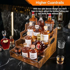 YQBRAO 2 Pack 4-Tier Liquor Bottle Display Shelf, 16-Inch Wooden Bar Shelves - Image 9