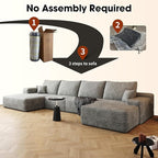 136" Sectional Couches for Living Room Cloud Couch Sofa - Image 7