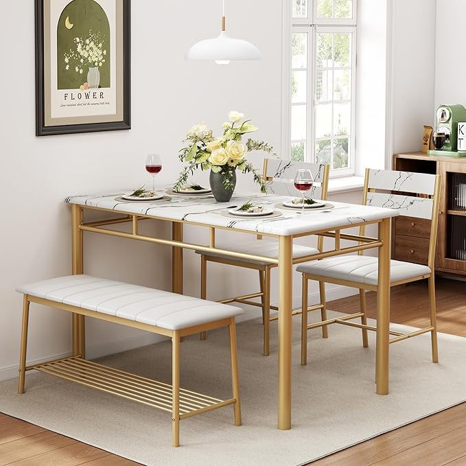IRONCK Dining Table Set for 4, Kitchen Table - Image 4
