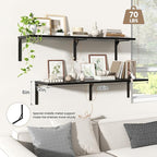 Fun Memories Floating Shelves for Wall, 12 Inch Deep Floating Shelves Set of 2 - Image 4