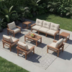 HDPE 3 Piece Patio Furniture Set, All-Weather Outdoor Couch Set - Image 8