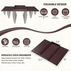 GEHE Bamboo Sofa Arm Tray, Foldable Couch Arm Tray Side Table, Anti-Falling - Image 3