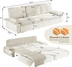 KEIKI 94.5" King-Size 3-in-1 Convertible Sleeper Sofa, Oversized Pull-Out Couch - Image 2