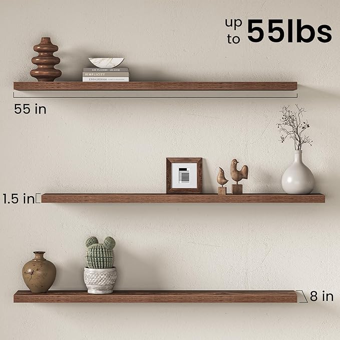 Fun Memories 55Inch Long Floating Shelves, 8 Inch Deep Shelves - Image 3