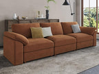 EASE MOOSE Brown Sectional Modular Sofa, Comfty 3 Seat Cloud Couch, FSC - Image 3