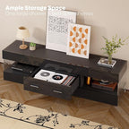 Bestier Black TV Stand for 55/60/65 Inch TV, High Gloss Modern TV Stand - Image 5
