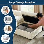 35.3" Corduroy Ottoman with Storage Oversized Ottoman - Image 3