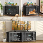Easycom Foldable Large Dog Crate Furniture, 41.3" Assembly-Free Dog Crates - Image 7