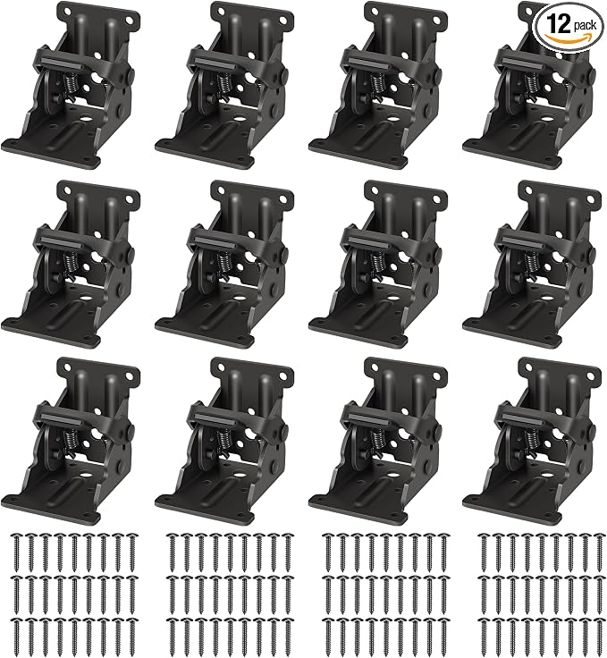 12 Pack Folding Brackets, Self-Lock Hinge by Spiglamm