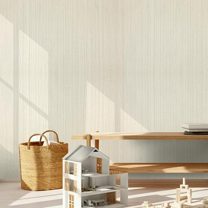 Grasscloth Wallpaper Peel and Stick Texture Contact Paper 15.7"x196.8" Vintage - Image 2