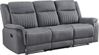 Lexicon Manual Double Reclining Sofa, Polished Microfiber Upholstered 3 Seater - Image 7