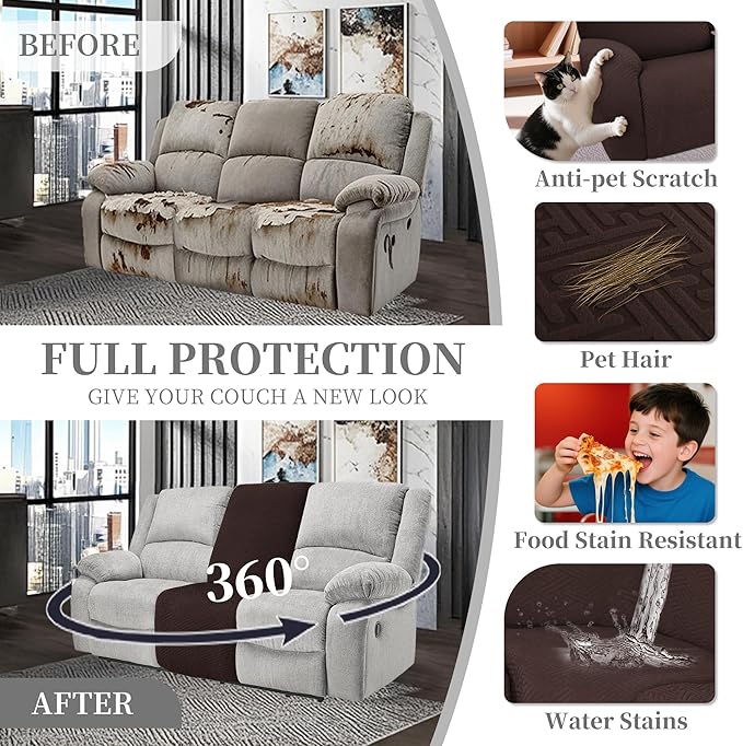 100% Waterproof Sectional Recliner Couch Covers - Image 6