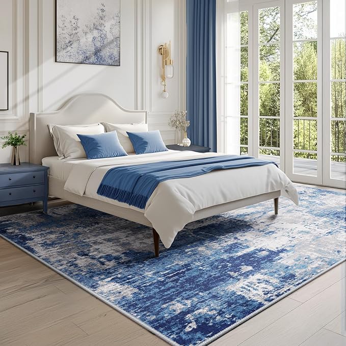 RELEANY Washable Area Rugs 9'x12' Non-Slip Modern Abstract Soft - Image 9