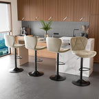 Nalupatio Modern Bar Stools Set of 4, Adjustable Faux Leather Upholstered - Image 6