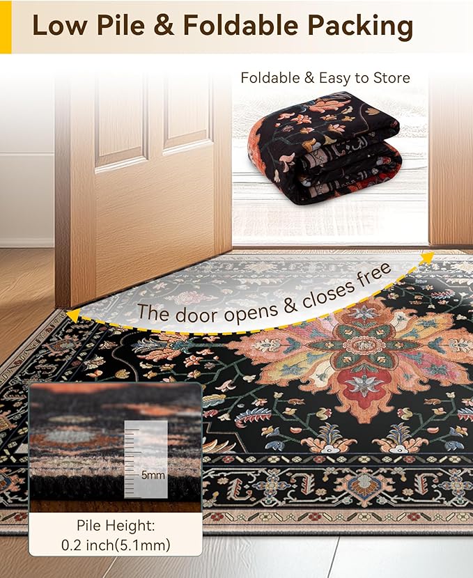 RELEANY Area Rugs 2'6"x14' Runner Rug Non Slip Washable - Image 6