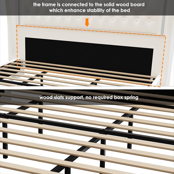 King Bed Frame 55" Tall Headboard - Image 8