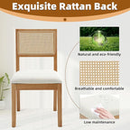 Westice Rattan Dining Chairs Set of 4, Farmhouse Natural Dining Room Chairs - Image 5