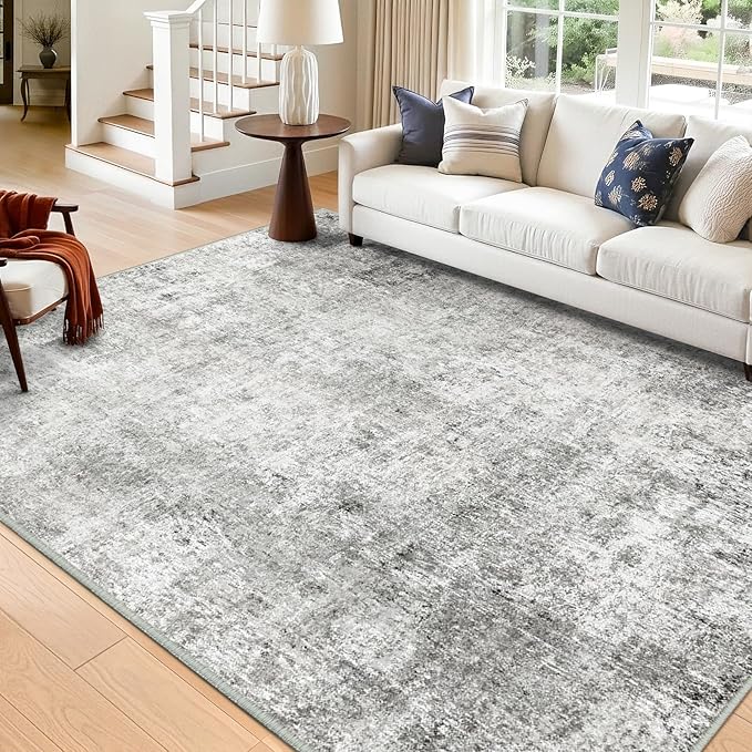 RELEANY Washable Area Rugs 6'x9' Non-Slip Modern Abstract Soft by RELEANY