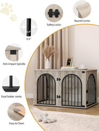 Hzuaneri 39.4" Wooden Dog Crate Furniture, Indoor Dog Kennel Dogs Cage - Image 6