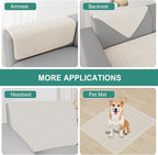 Foxdecor Couch Arm Covers Sofa Arm Cover, Arm Chair Covers Set of 2, Non-Slip - Image 5