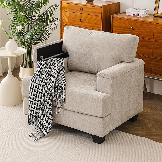 Oversized Living Room Chairs Set of 2, Comfy Accent Chair - Image 5