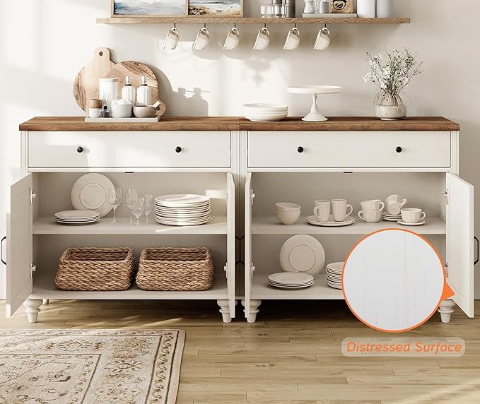 WAMPAT Farmhouse TV Stand for 85 inch TV - Image 6