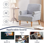 HUIMO Linen Fabric Accent Chair, Mid-Century Modern Armchair - Image 5