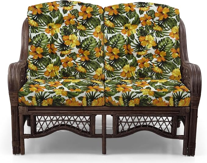 Malibu Lounge Loveseat Sofa Natural Rattan Wicker Handmade Design - Image 3