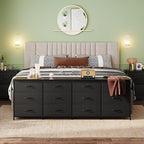 WLIVE 75.5'' Black Dresser for Bedroom, TV Stand for 85, 65 Inch TV, 12 Drawer - Image 2