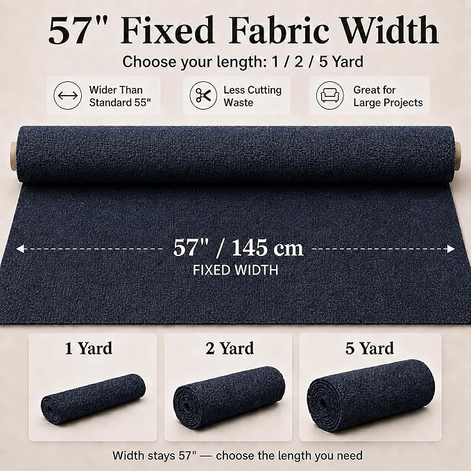 Mini Chenille Linen Blend Upholstery Fabric by the Yard, 57 Inch Wide Soft - Image 3