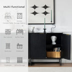EYYTHUNG Fluted Storage Cabinet Sideboard Buffet Cabinet, Modern Accent Cabinets - Image 6