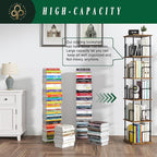 5-Tier Rotating Bookshelf, Freestanding Corner Bookshelf, 360° Spinning - Image 3