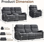 HAOMARKETS 3-Piece Power Recliner Sofa Set - Image 2