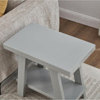 Roundhill Furniture Athens Contemporary Wood Shelf Side Table in Gray - Image 4