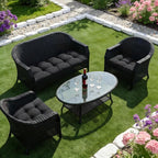 Wicker Chair Cushions of 3 Pieces, Waterproof Cushions - Image 5