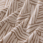 VClife Boho Couch Cover, Abstract Cream and Khaki Line Geometric Jacquard Couch - Image 7