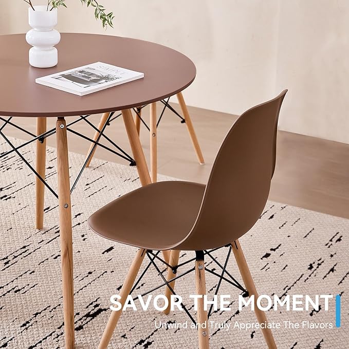 5-Piece Round Dining Table Set, Small 35.5" Kitchen Table Chairs Set of 4 Space - Image 8