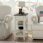 ChooChoo Farmhouse end Table Living Room Set of 2, Sofa Side Table Living Room - Image 5