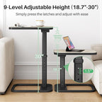 Driftwood Grey TV Tray Table, Adjustable Height & Rounded Metal Corners - Image 4