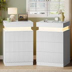 Xixini Fluted Nightstand Set of 2, Night Stand by Xixini