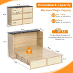 VINGLI Full Size Rattan Murphy Bed - Image 2