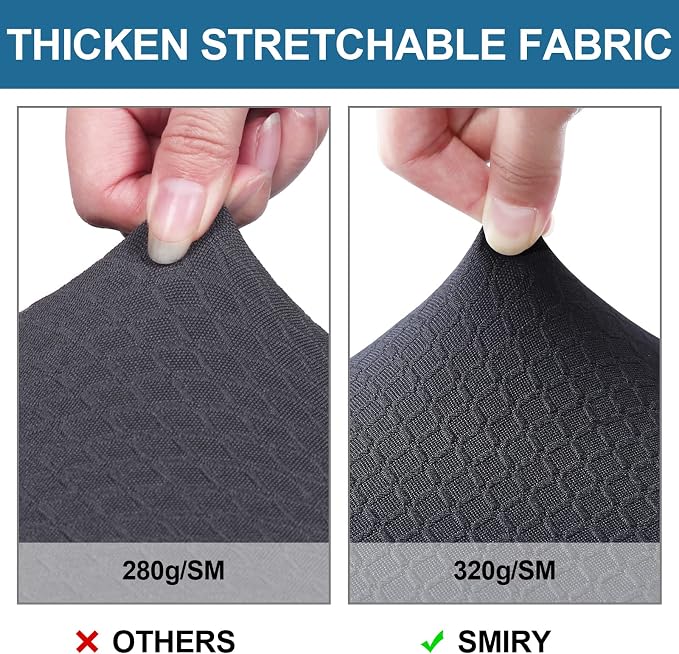 Smiry Waterproof Seat Covers for Dining Room Chairs Set of 4, Stretch Jacquard - Image 4